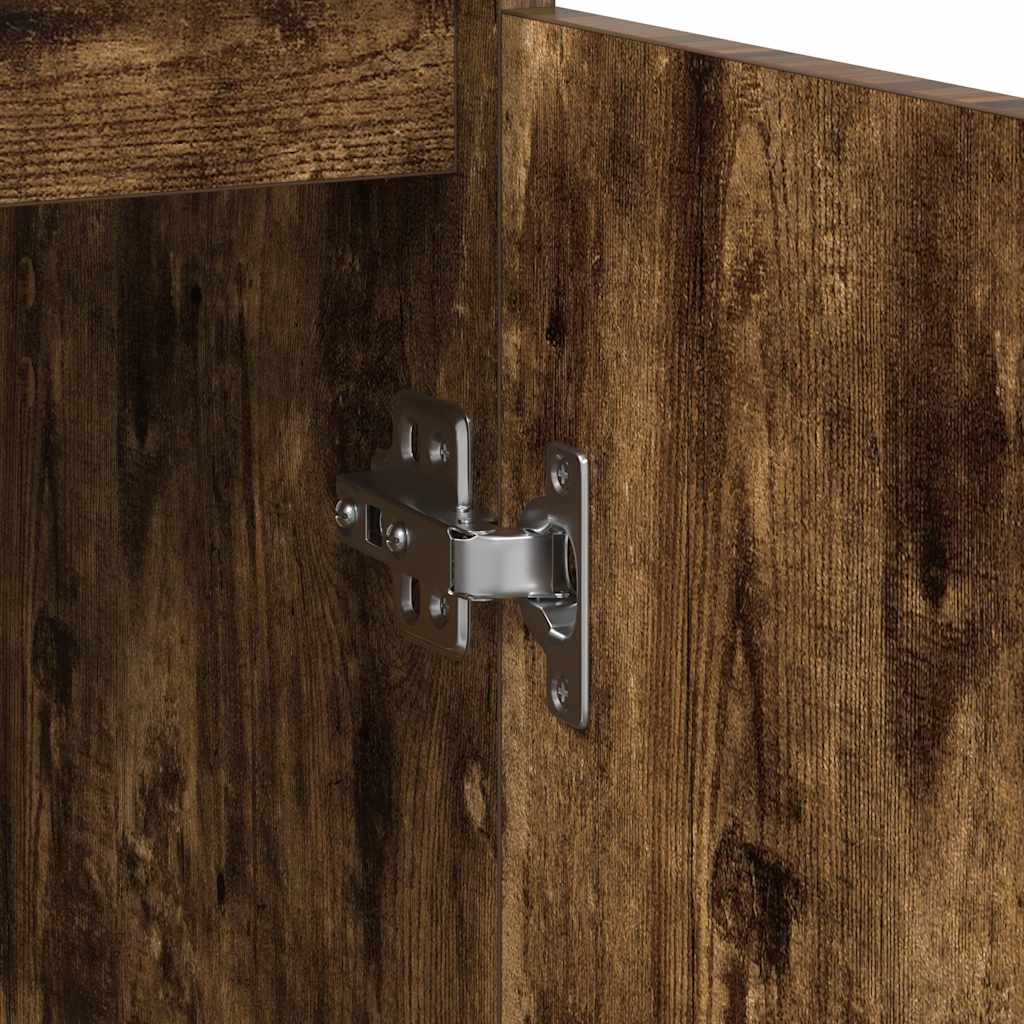 Sideboard with Drawer Smoked Oak 71x35x84 cm Engineered Wood